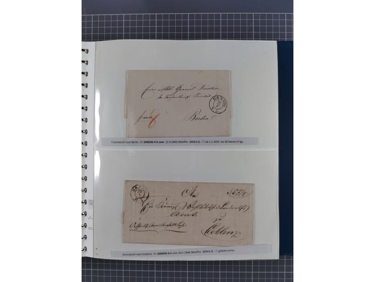 1838/62, interessante Sammlung der Doppelkreis-Stempel von Danzig mit über 90 Briefen, sauber sortiert nach den Varianten nac