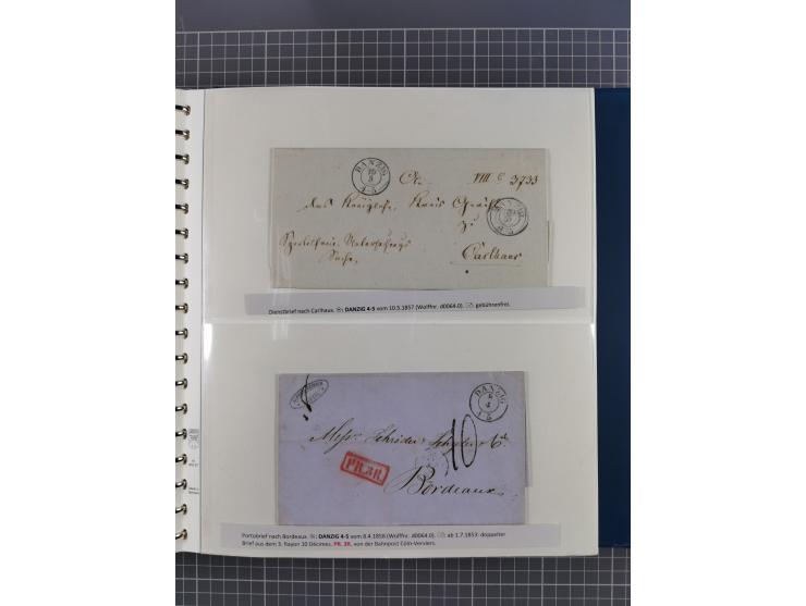 1838/62, interessante Sammlung der Doppelkreis-Stempel von Danzig mit über 90 Briefen, sauber sortiert nach den Varianten nac