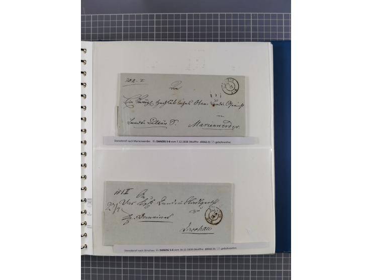 1838/62, interessante Sammlung der Doppelkreis-Stempel von Danzig mit über 90 Briefen, sauber sortiert nach den Varianten nac