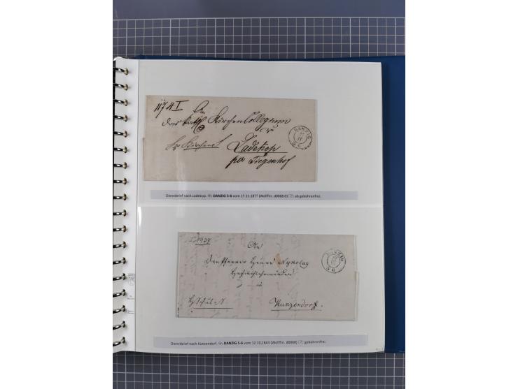 1838/62, interessante Sammlung der Doppelkreis-Stempel von Danzig mit über 90 Briefen, sauber sortiert nach den Varianten nac