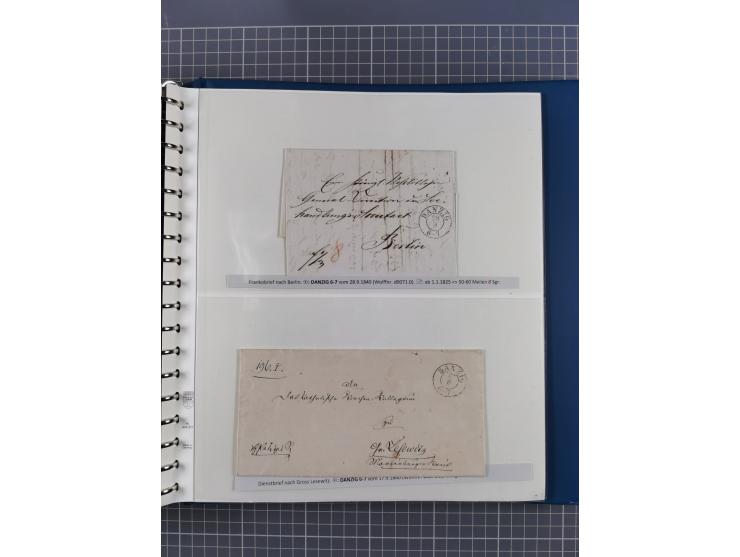 1838/62, interessante Sammlung der Doppelkreis-Stempel von Danzig mit über 90 Briefen, sauber sortiert nach den Varianten nac