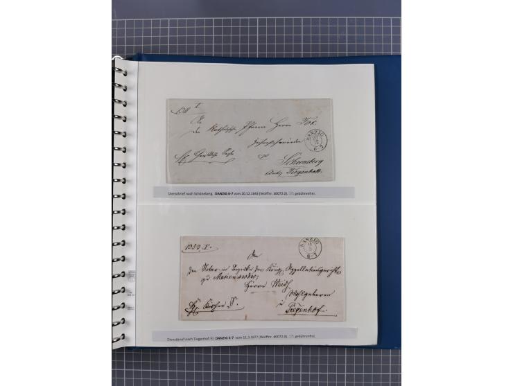 1838/62, interessante Sammlung der Doppelkreis-Stempel von Danzig mit über 90 Briefen, sauber sortiert nach den Varianten nac