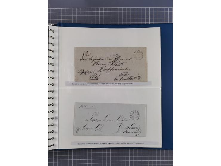 1838/62, interessante Sammlung der Doppelkreis-Stempel von Danzig mit über 90 Briefen, sauber sortiert nach den Varianten nac