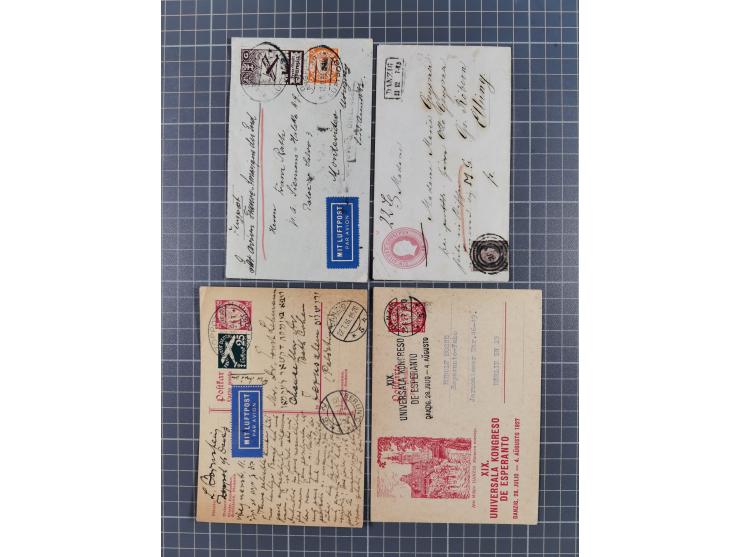 1856/1940, Partie mit 10 besseren Briefen, Karten und Ganzsachen. Dabei u.a. Preußen-GSU mit Zufrankatur und Nummernstempel “