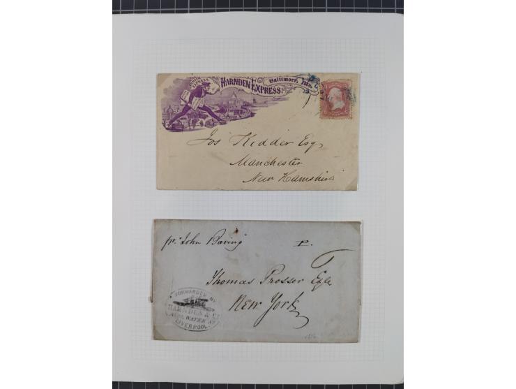 1840/60 (ca.), Harnden Express postal history collection, , neatly-written up on pages, over twenty items beginning with a le