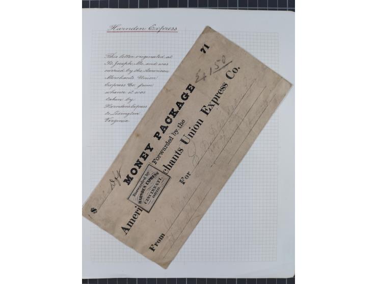 1840/60 (ca.), Harnden Express postal history collection, , neatly-written up on pages, over twenty items beginning with a le