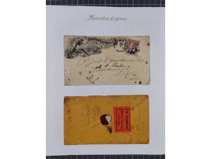1840/60 (ca.), Harnden Express postal history collection, , neatly-written up on pages, over twenty items beginning with a le