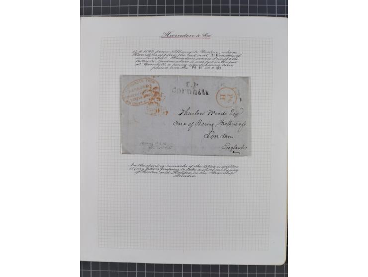 1840/60 (ca.), Harnden Express postal history collection, , neatly-written up on pages, over twenty items beginning with a le