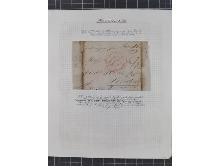 1840/60 (ca.), Harnden Express postal history collection, , neatly-written up on pages, over twenty items beginning with a le