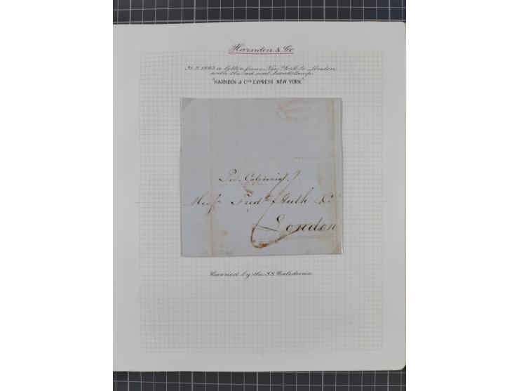 1840/60 (ca.), Harnden Express postal history collection, , neatly-written up on pages, over twenty items beginning with a le