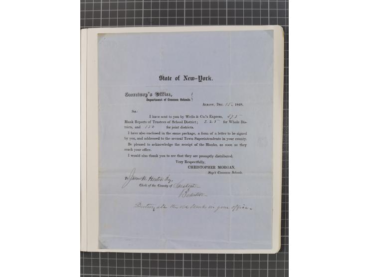 1848/60 (ca.), Eastern Express Companies, just over twenty items, written-up on pages, noting Adams Express Company, New York