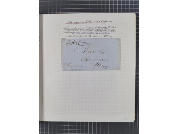 1848/60 (ca.), Eastern Express Companies, just over twenty items, written-up on pages, noting Adams Express Company, New York