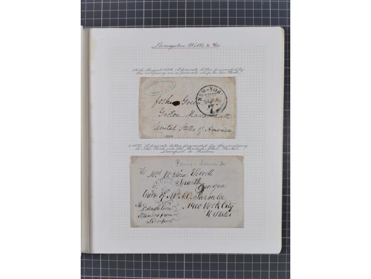 1848/60 (ca.), Eastern Express Companies, just over twenty items, written-up on pages, noting Adams Express Company, New York