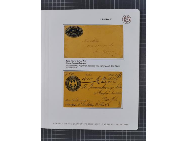 1848/60 (ca.), Eastern Express Companies, just over twenty items, written-up on pages, noting Adams Express Company, New York