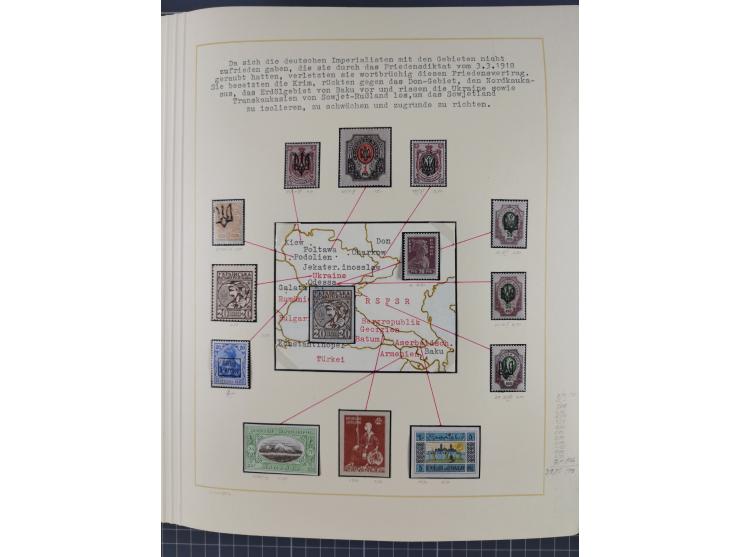 1859/1975 (ca.), postfrische/ungebrauchte und gestempelte Themensammlung “Der imperialistische Weltkrieg 1914/18”, inkl. Kolo