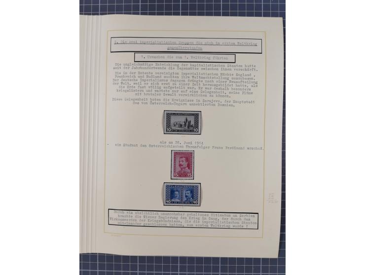 1859/1975 (ca.), postfrische/ungebrauchte und gestempelte Themensammlung “Der imperialistische Weltkrieg 1914/18”, inkl. Kolo