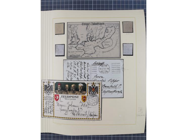 1859/1975 (ca.), postfrische/ungebrauchte und gestempelte Themensammlung “Der imperialistische Weltkrieg 1914/18”, inkl. Kolo