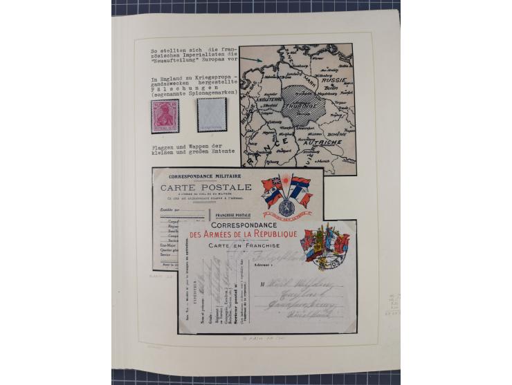 1859/1975 (ca.), postfrische/ungebrauchte und gestempelte Themensammlung “Der imperialistische Weltkrieg 1914/18”, inkl. Kolo