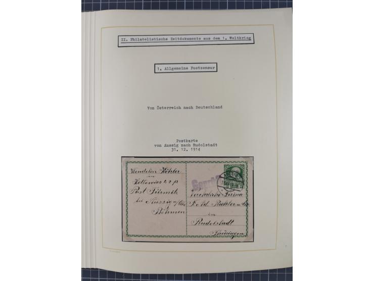 1859/1975 (ca.), postfrische/ungebrauchte und gestempelte Themensammlung “Der imperialistische Weltkrieg 1914/18”, inkl. Kolo