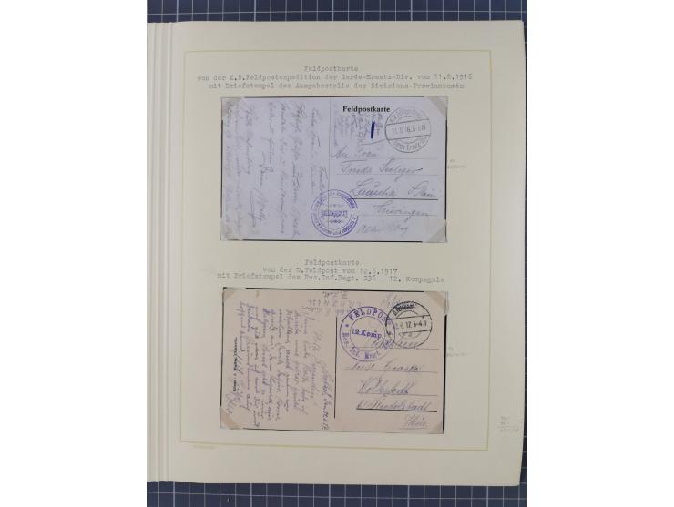 1859/1975 (ca.), postfrische/ungebrauchte und gestempelte Themensammlung “Der imperialistische Weltkrieg 1914/18”, inkl. Kolo