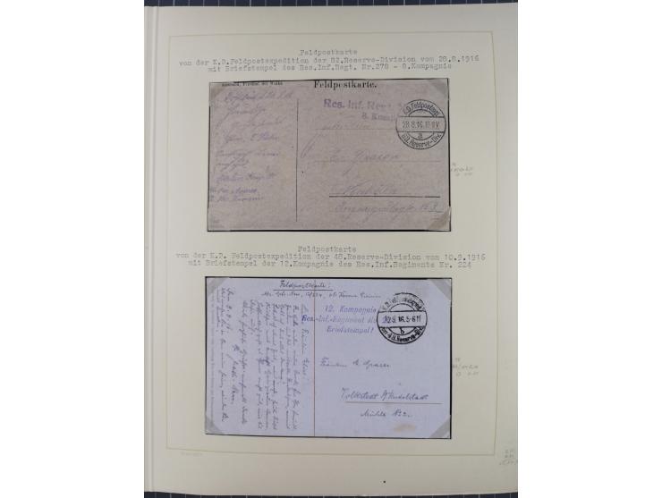 1859/1975 (ca.), postfrische/ungebrauchte und gestempelte Themensammlung “Der imperialistische Weltkrieg 1914/18”, inkl. Kolo