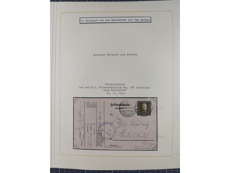 1859/1975 (ca.), postfrische/ungebrauchte und gestempelte Themensammlung “Der imperialistische Weltkrieg 1914/18”, inkl. Kolo