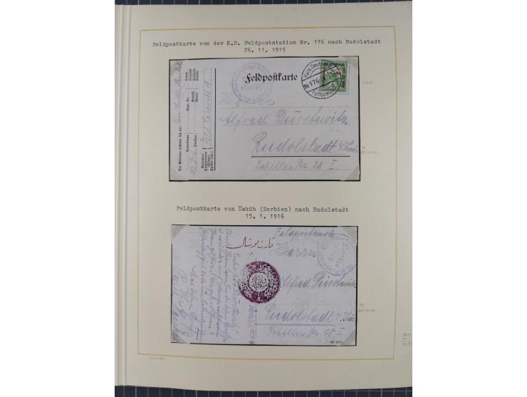 1859/1975 (ca.), postfrische/ungebrauchte und gestempelte Themensammlung “Der imperialistische Weltkrieg 1914/18”, inkl. Kolo