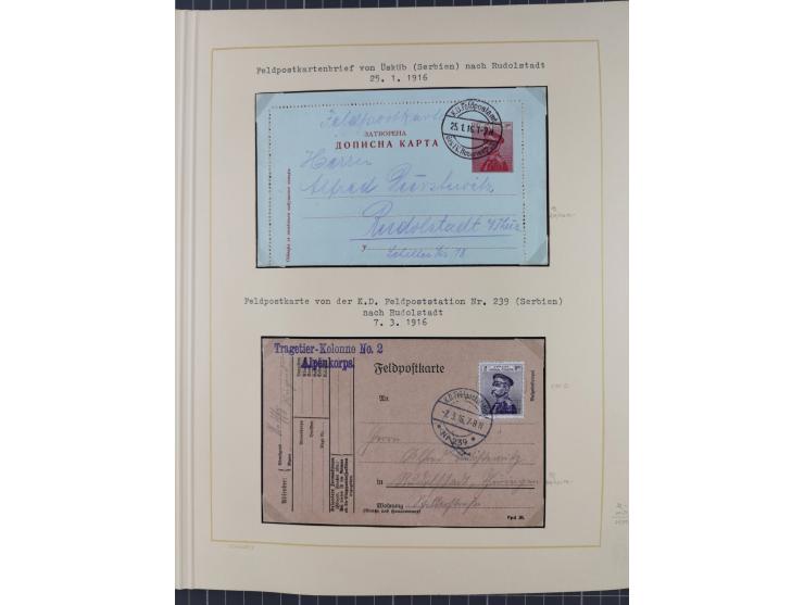 1859/1975 (ca.), postfrische/ungebrauchte und gestempelte Themensammlung “Der imperialistische Weltkrieg 1914/18”, inkl. Kolo