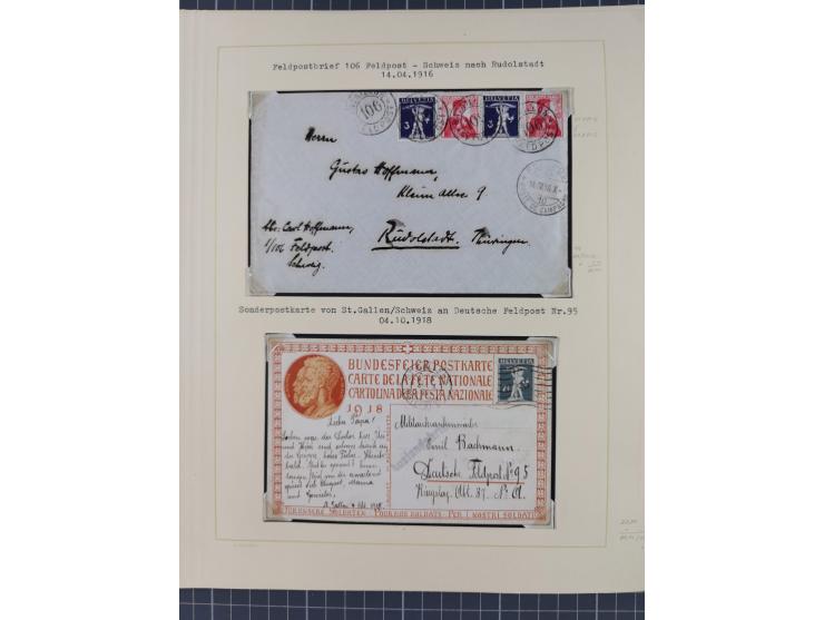 1859/1975 (ca.), postfrische/ungebrauchte und gestempelte Themensammlung “Der imperialistische Weltkrieg 1914/18”, inkl. Kolo