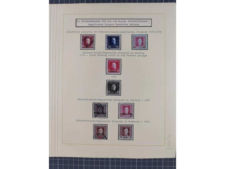 1859/1975 (ca.), postfrische/ungebrauchte und gestempelte Themensammlung “Der imperialistische Weltkrieg 1914/18”, inkl. Kolo