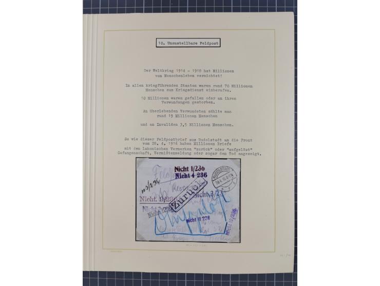 1859/1975 (ca.), postfrische/ungebrauchte und gestempelte Themensammlung “Der imperialistische Weltkrieg 1914/18”, inkl. Kolo