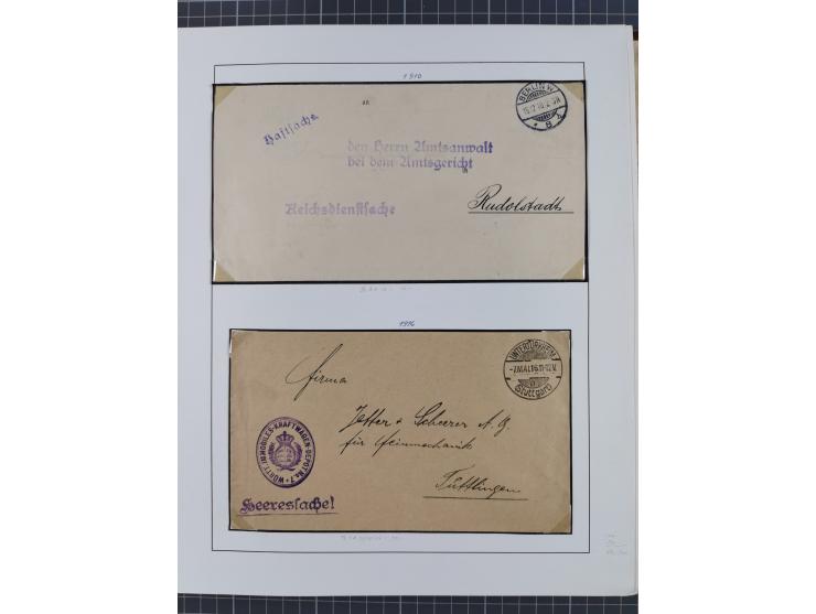 1859/1975 (ca.), postfrische/ungebrauchte und gestempelte Themensammlung “Der imperialistische Weltkrieg 1914/18”, inkl. Kolo