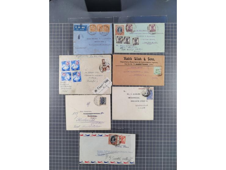 1845/1970, over 100 covers &amp; cards starting pre-philatelic letter with red oval India, Srinagar and Patiala States, regis