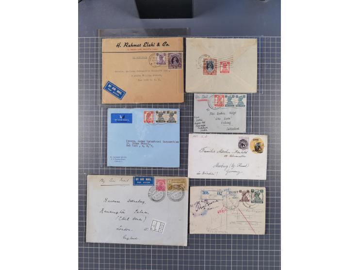1845/1970, over 100 covers &amp; cards starting pre-philatelic letter with red oval India, Srinagar and Patiala States, regis
