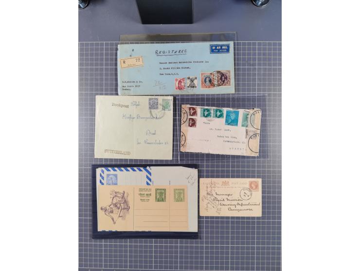 1845/1970, over 100 covers &amp; cards starting pre-philatelic letter with red oval India, Srinagar and Patiala States, regis