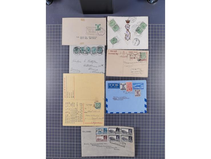 1845/1970, over 100 covers &amp; cards starting pre-philatelic letter with red oval India, Srinagar and Patiala States, regis