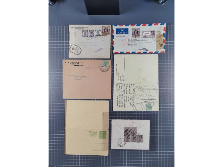 1845/1970, over 100 covers &amp; cards starting pre-philatelic letter with red oval India, Srinagar and Patiala States, regis