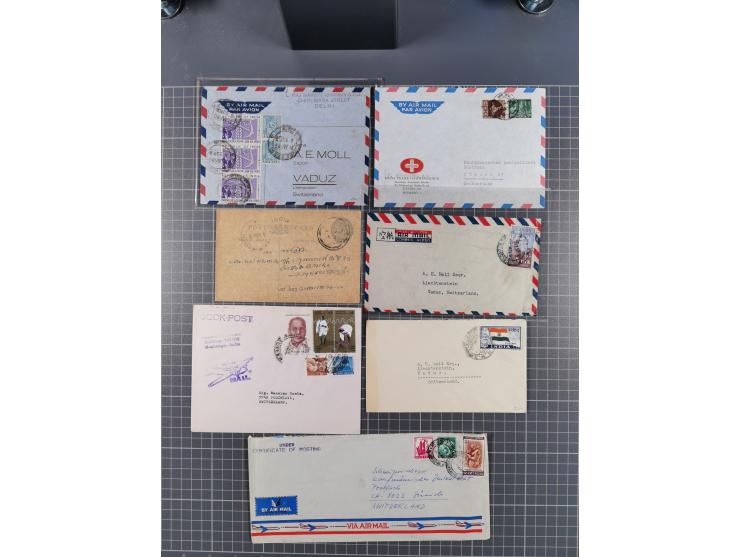 1845/1970, over 100 covers &amp; cards starting pre-philatelic letter with red oval India, Srinagar and Patiala States, regis