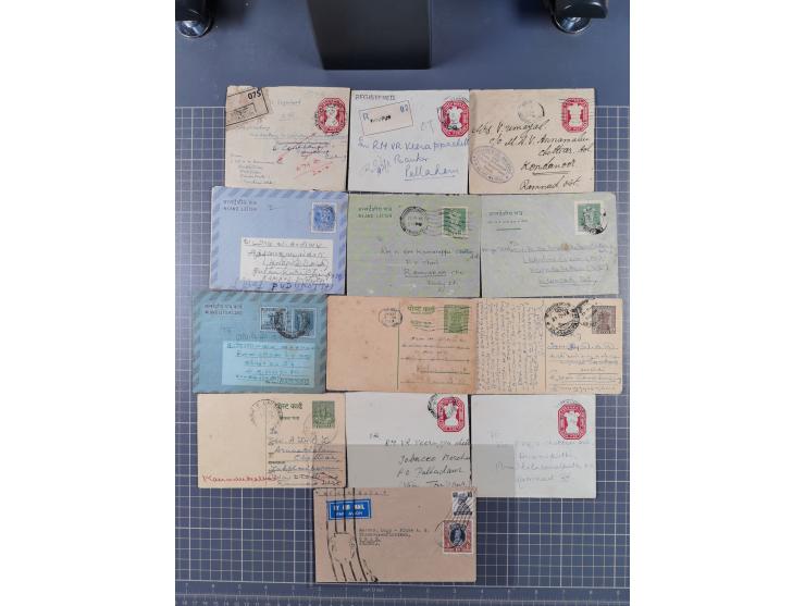 1845/1970, over 100 covers &amp; cards starting pre-philatelic letter with red oval India, Srinagar and Patiala States, regis