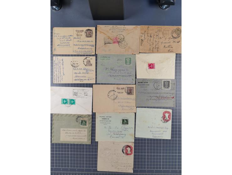 1845/1970, over 100 covers &amp; cards starting pre-philatelic letter with red oval India, Srinagar and Patiala States, regis