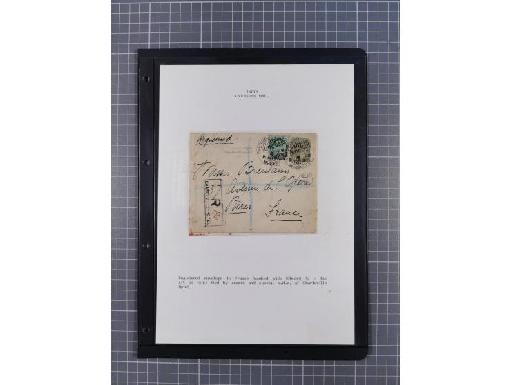 1845/1970, over 100 covers &amp; cards starting pre-philatelic letter with red oval India, Srinagar and Patiala States, regis