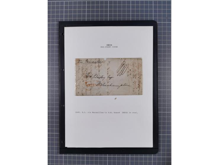 1845/1970, over 100 covers &amp; cards starting pre-philatelic letter with red oval India, Srinagar and Patiala States, regis