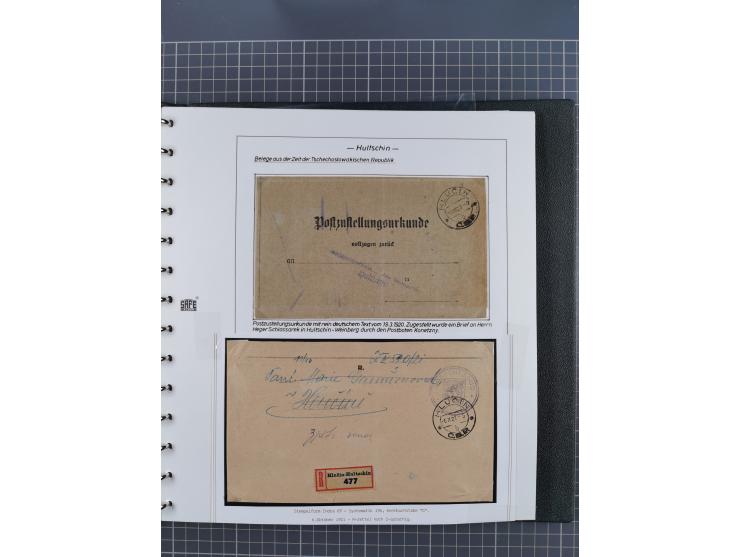1920/45, HLUCIN - 'Hultschiner Ländchen' collection on 30 album leaves in album, starting with first Czechoslovakian post 4.2