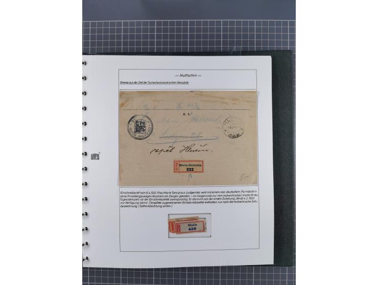 1920/45, HLUCIN - 'Hultschiner Ländchen' collection on 30 album leaves in album, starting with first Czechoslovakian post 4.2