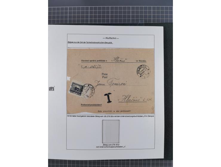 1920/45, HLUCIN - 'Hultschiner Ländchen' collection on 30 album leaves in album, starting with first Czechoslovakian post 4.2