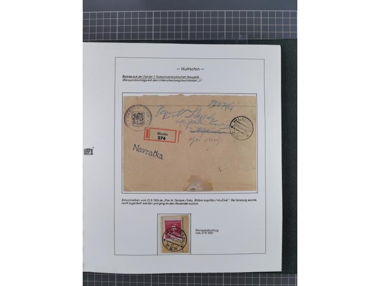 1920/45, HLUCIN - 'Hultschiner Ländchen' collection on 30 album leaves in album, starting with first Czechoslovakian post 4.2