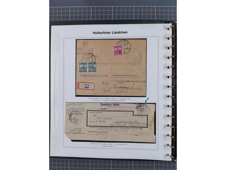 1920/45, HLUCIN - 'Hultschiner Ländchen' collection on 30 album leaves in album, starting with first Czechoslovakian post 4.2