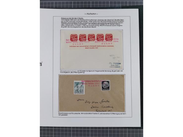 1920/45, HLUCIN - 'Hultschiner Ländchen' collection on 30 album leaves in album, starting with first Czechoslovakian post 4.2