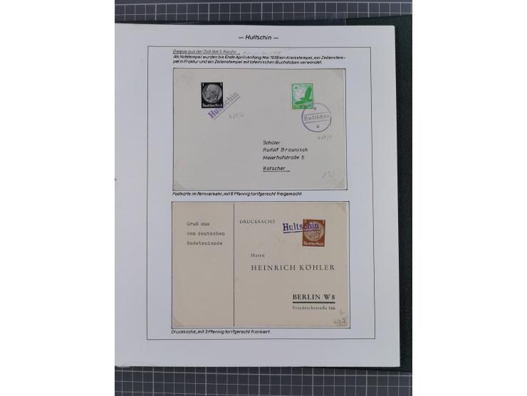 1920/45, HLUCIN - 'Hultschiner Ländchen' collection on 30 album leaves in album, starting with first Czechoslovakian post 4.2