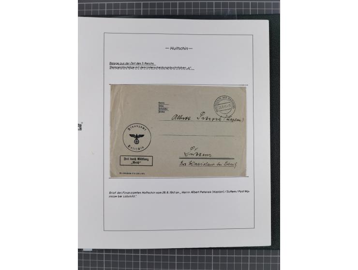 1920/45, HLUCIN - 'Hultschiner Ländchen' collection on 30 album leaves in album, starting with first Czechoslovakian post 4.2